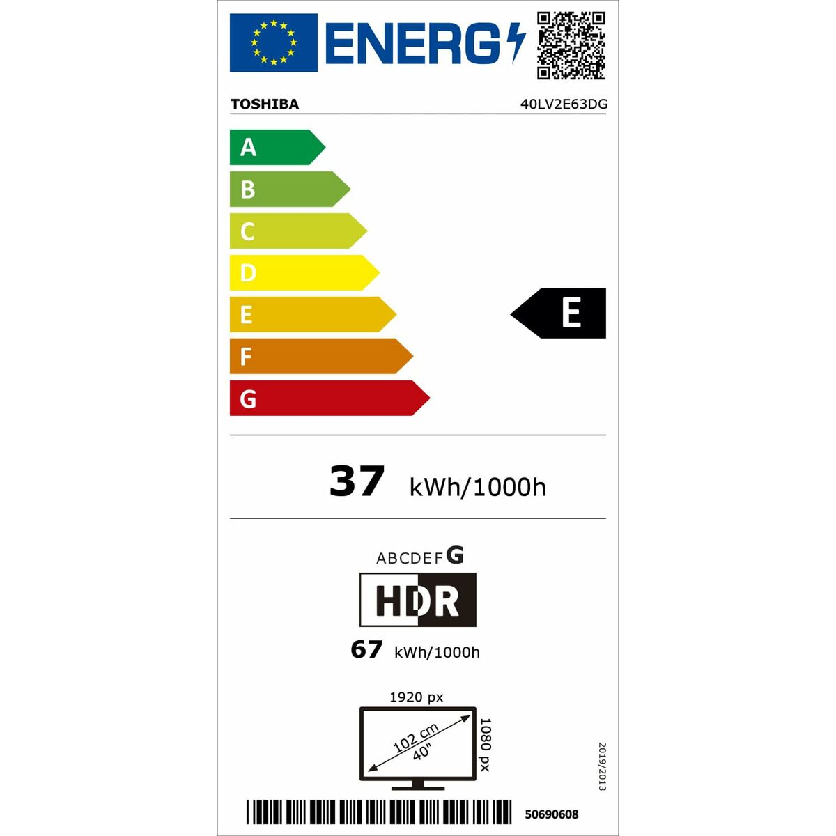Smart TV Toshiba 40LV2E63DG Full HD LED