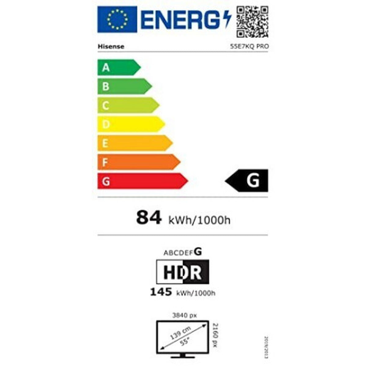Smart TV Hisense 55E7KQ PRO 55" 4K Ultra HD LED HDR D-LED QLED