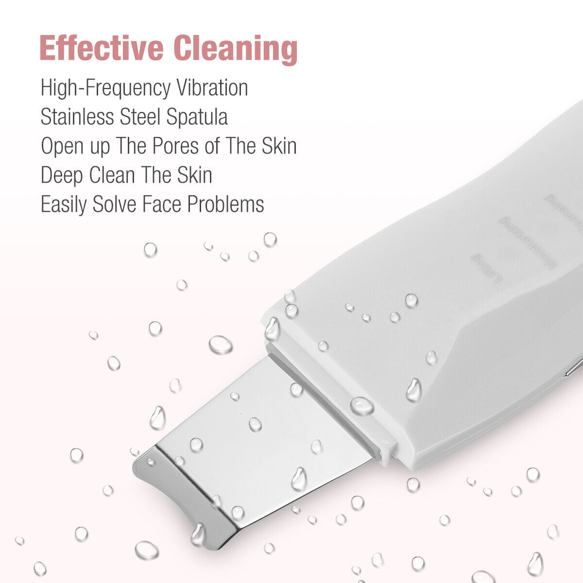 Scrubber ad ultrasuoni per la pulizia profonda del viso peeling pala pulitore dei pori del viso scrubber per la pelle del viso ascensore strumento di bellezza scrubber facciale ad ultrasuoni poro rimozione di comedone spatola spa profonda della pelle