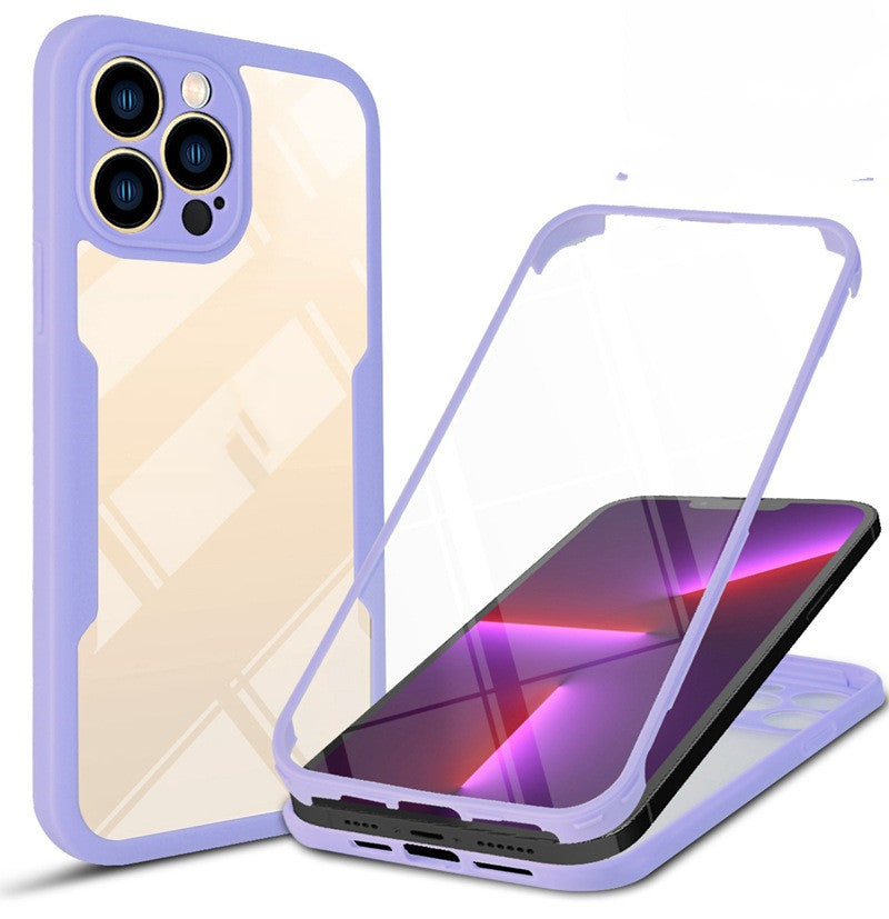Front and back protective case cover for cell phone