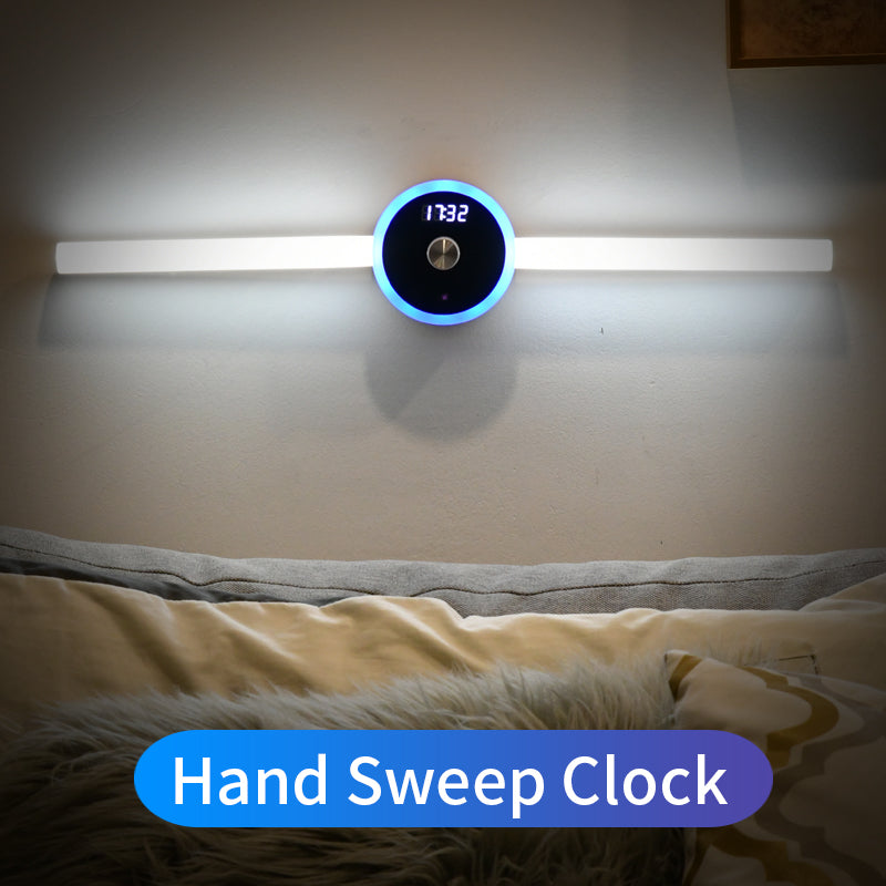 Luce intelligente dell'armadio luce del sensore di temporizzazione dell'orologio luce dell'armadio a LED mobile luce dell'interruttore di spazzata manuale