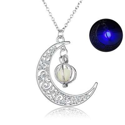 Incandescente pietra luna naturale guarigione collana donne regalo fascino luminoso ciondolo collana gioielli