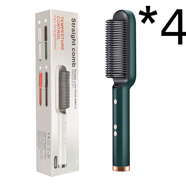 Nuova piastra per capelli 2 in 1, pettine caldo, arricciacapelli a ioni negativi, spazzola per capelli elettrica a doppio scopo