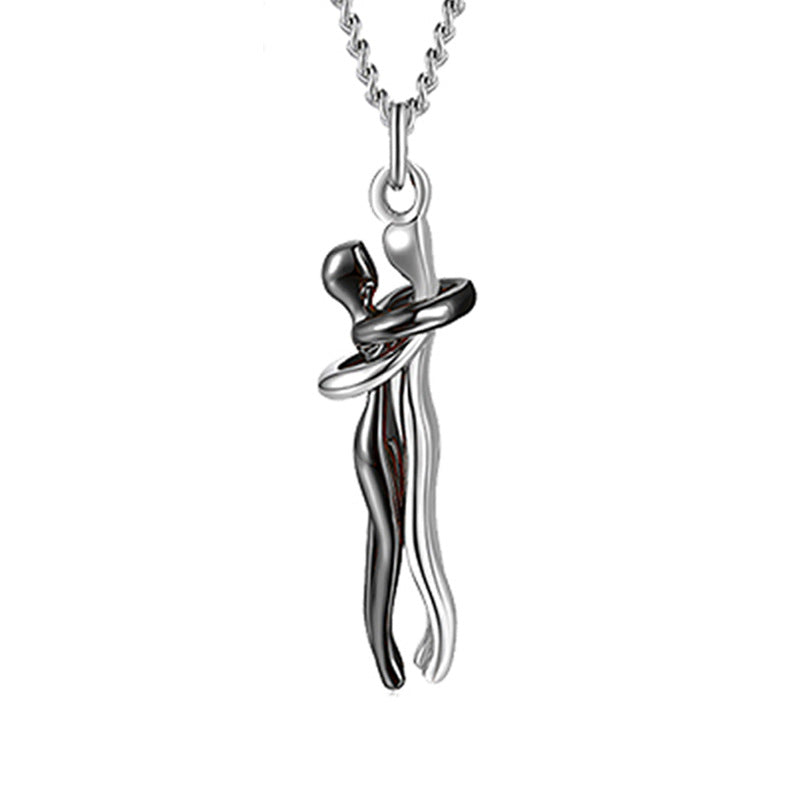 Love Hug Collana Unisex Uomo Donna Coppia Gioielli Semplice Temperamento Clavicola Catena Regalo Amante di San Valentino