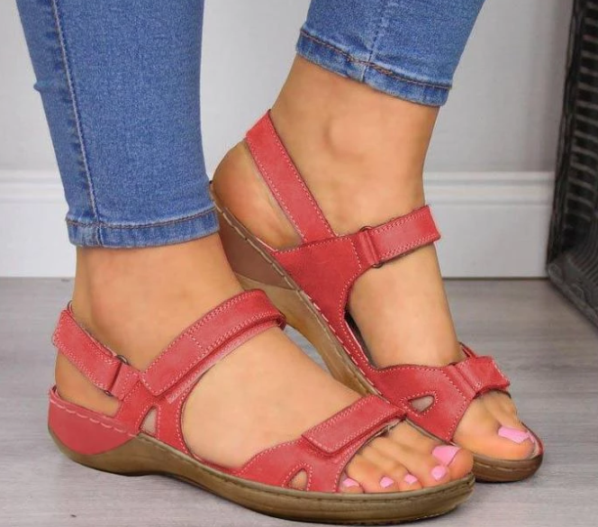 Sandali casual con tacco a zeppa piatto in bocca di pesce - Estate