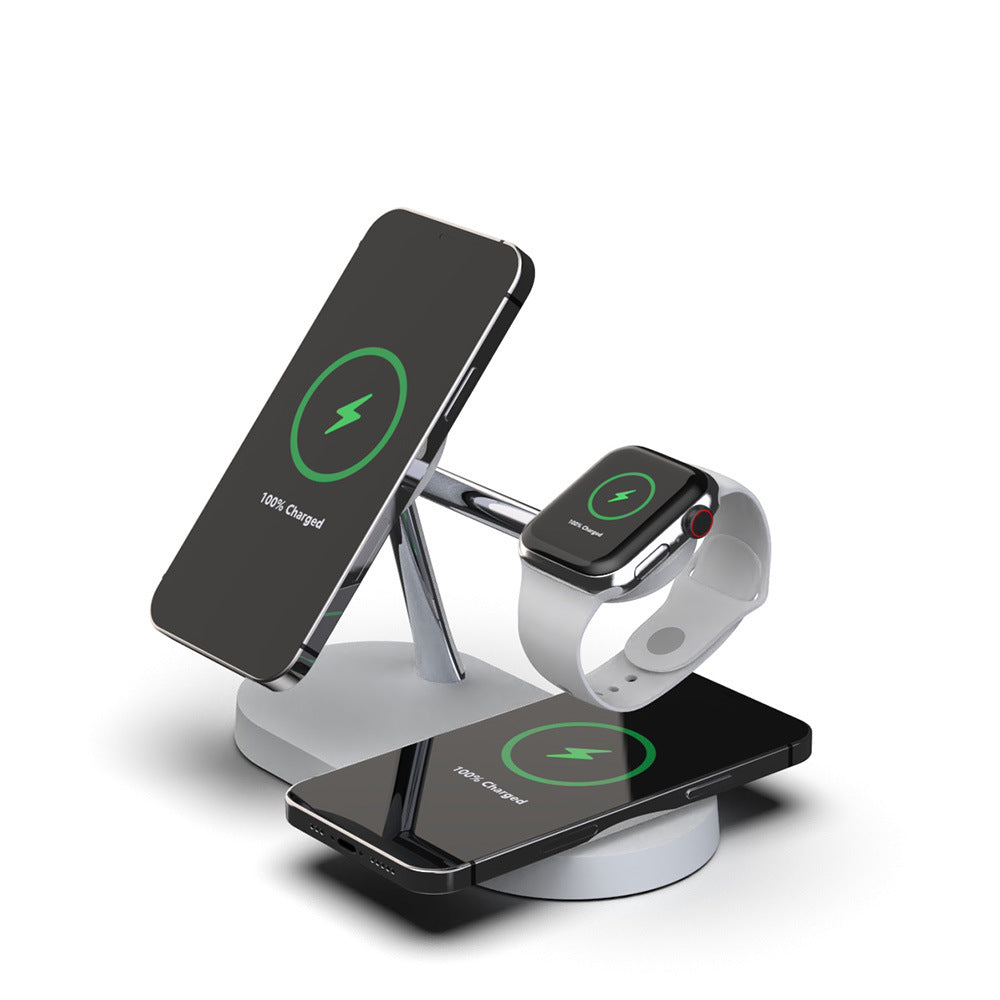 Caricabatterie da scrivania per telefono cellulare con ricarica wireless magnetica multifunzionale cinque in uno Caricabatteria rapido da 15 W