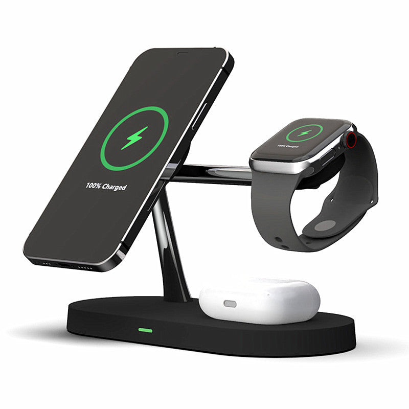 Caricabatterie da scrivania per telefono cellulare con ricarica wireless magnetica multifunzionale cinque in uno Caricabatteria rapido da 15 W