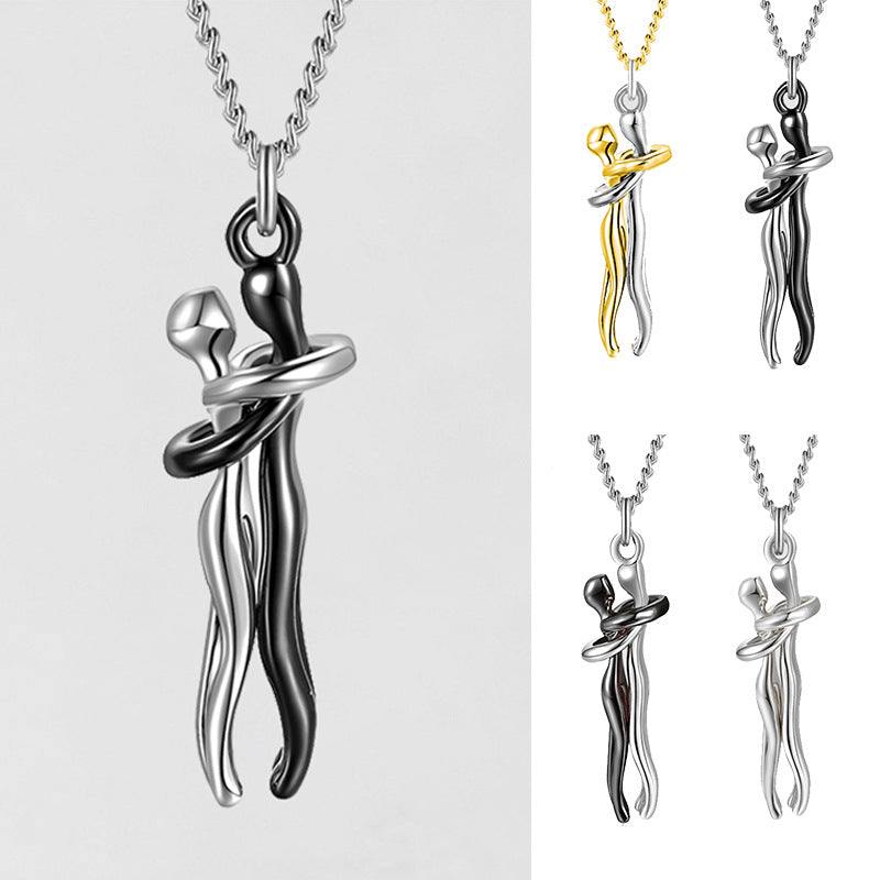 Love Hug Collana Unisex Uomo Donna Coppia Gioielli Semplice Temperamento Clavicola Catena Regalo Amante di San Valentino