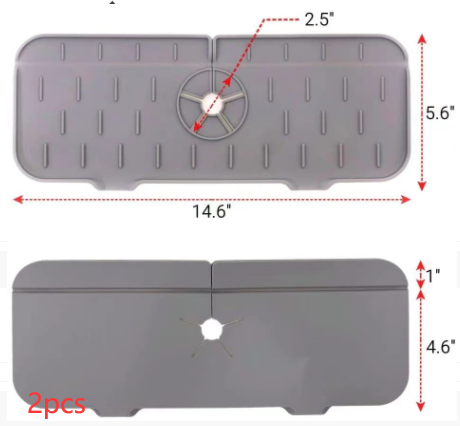 Rubinetto in silicone da cucina Tappetino assorbente Lavello Paraspruzzi Rubinetto in silicone Cattura schizzi Protezione controsoffitto per gadget da cucina bagno