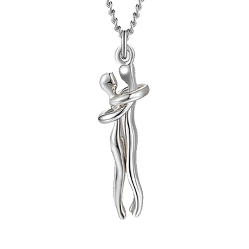 Love Hug Collana Unisex Uomo Donna Coppia Gioielli Semplice Temperamento Clavicola Catena Regalo Amante di San Valentino