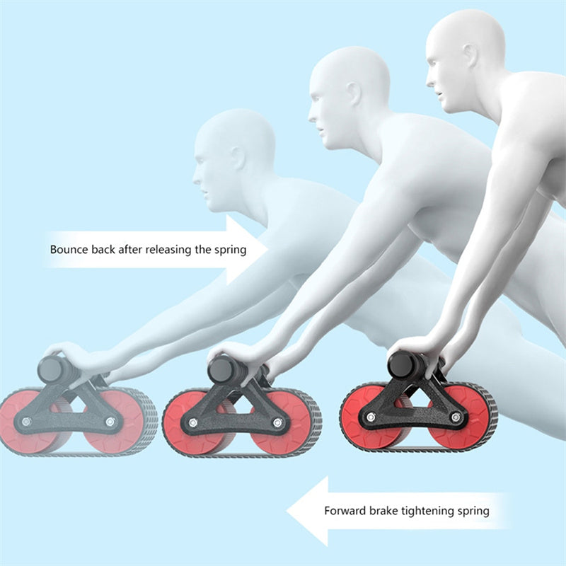 Esercitatore addominale a doppia ruota Donna Uomo Rimbalzo automatico Ruota addominale Rullo Vita Allenatore Palestra Sport Dispositivi per esercizi a casa