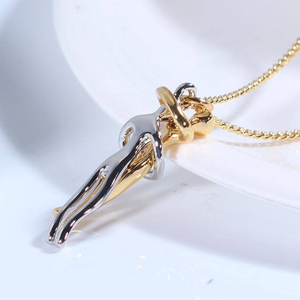 Love Hug Collana Unisex Uomo Donna Coppia Gioielli Semplice Temperamento Clavicola Catena Regalo Amante di San Valentino