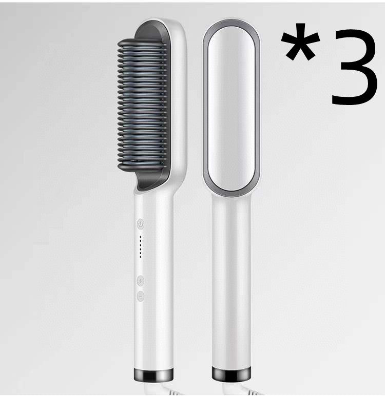 Nuova piastra per capelli 2 in 1, pettine caldo, arricciacapelli a ioni negativi, spazzola per capelli elettrica a doppio scopo