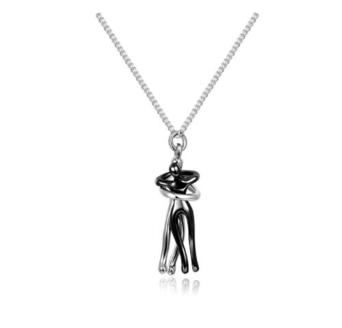 Love Hug Collana Unisex Uomo Donna Coppia Gioielli Semplice Temperamento Clavicola Catena Regalo Amante di San Valentino