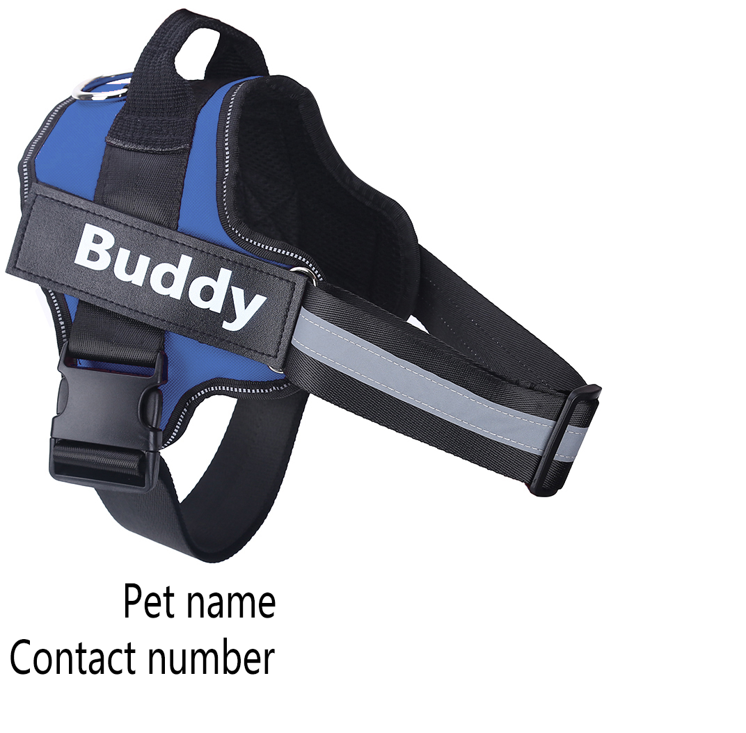 Imbracatura per cani personalizzata NO PULL Gilet per imbracatura per animali domestici regolabile traspirante riflettente per forniture per animali domestici con toppe personalizzate per cani di piccola taglia