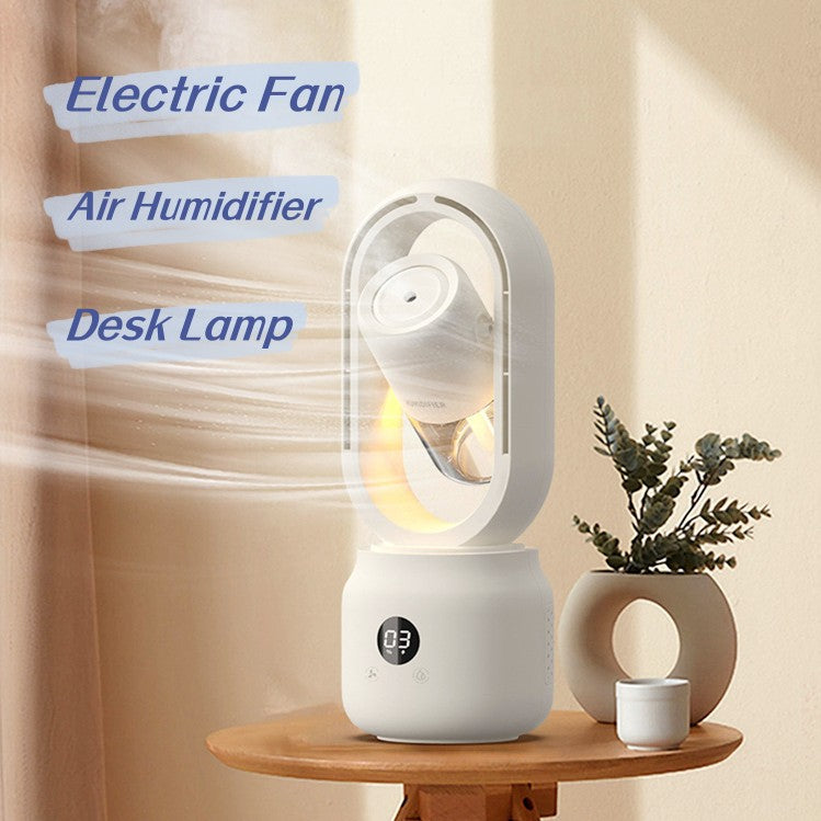 Ventilatore elettrico con nebulizzazione spray raffreddata ad acqua estiva Ventilatore da tavolo con ventilatore senza lama per umidificatore portatile senza fili USB ricaricabile