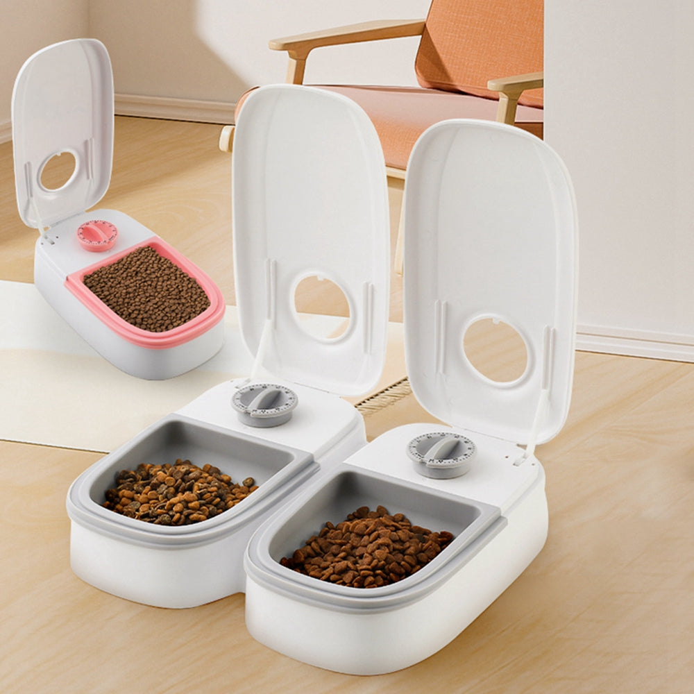 Alimentatore automatico per animali domestici Dispenser di alimenti intelligenti per gatti Cani Timer Ciotola in acciaio inossidabile Auto Cane Gatto Alimentazione per animali domestici Forniture per animali domestici