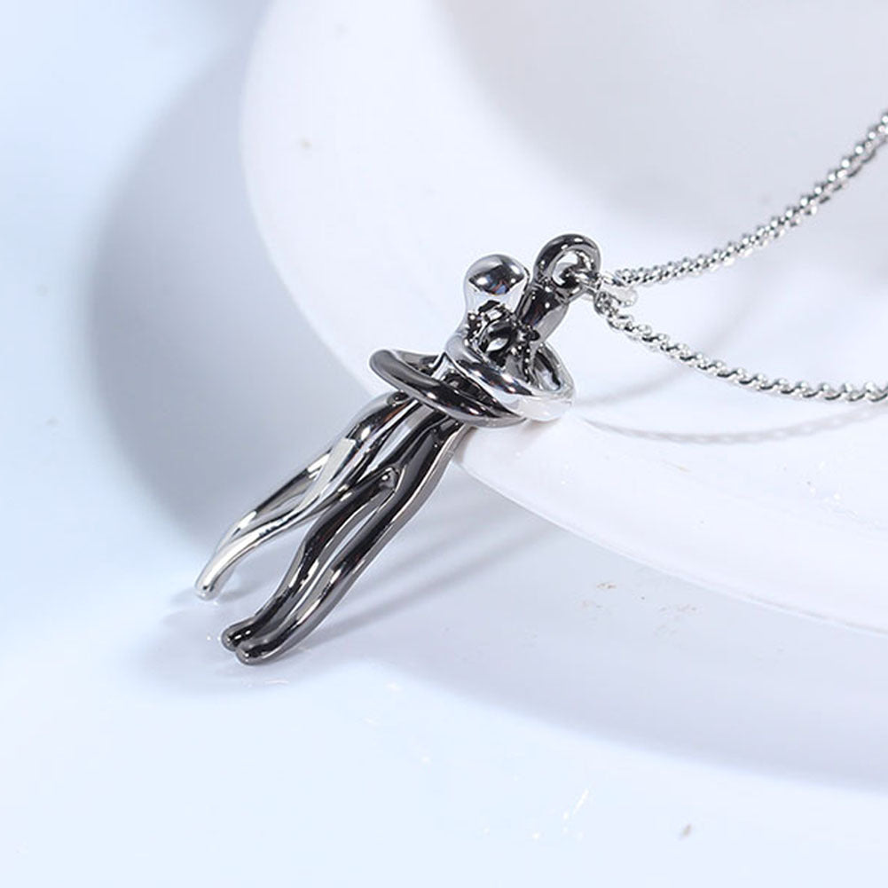 Love Hug Collana Unisex Uomo Donna Coppia Gioielli Semplice Temperamento Clavicola Catena Regalo Amante di San Valentino