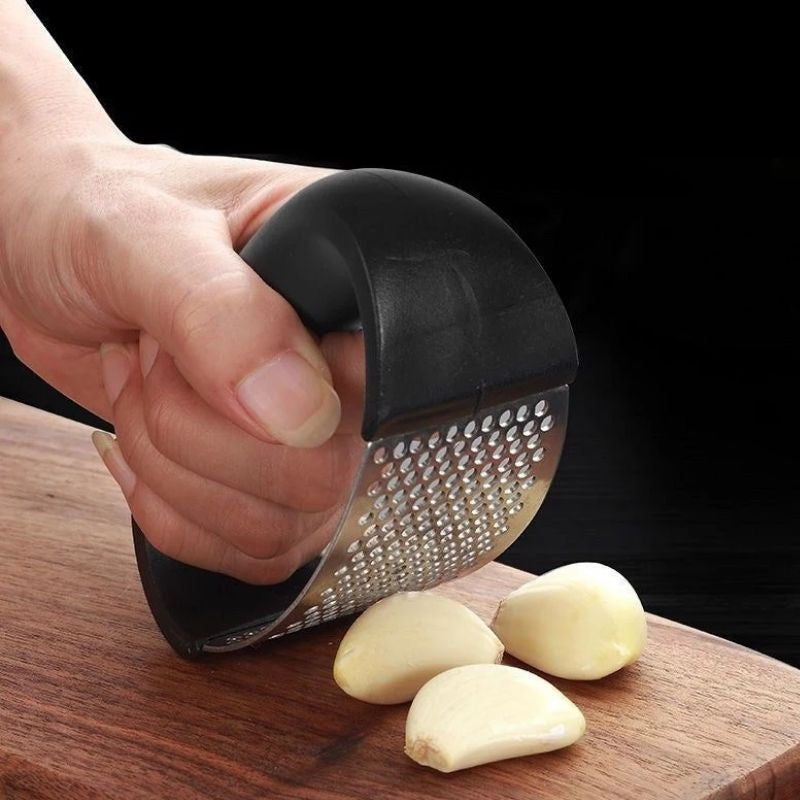 Schiaccia aglio in acciaio inossidabile Pressa per aglio Manuale per uso domestico Curva Utensili per frutta e verdura Gadget da cucina
