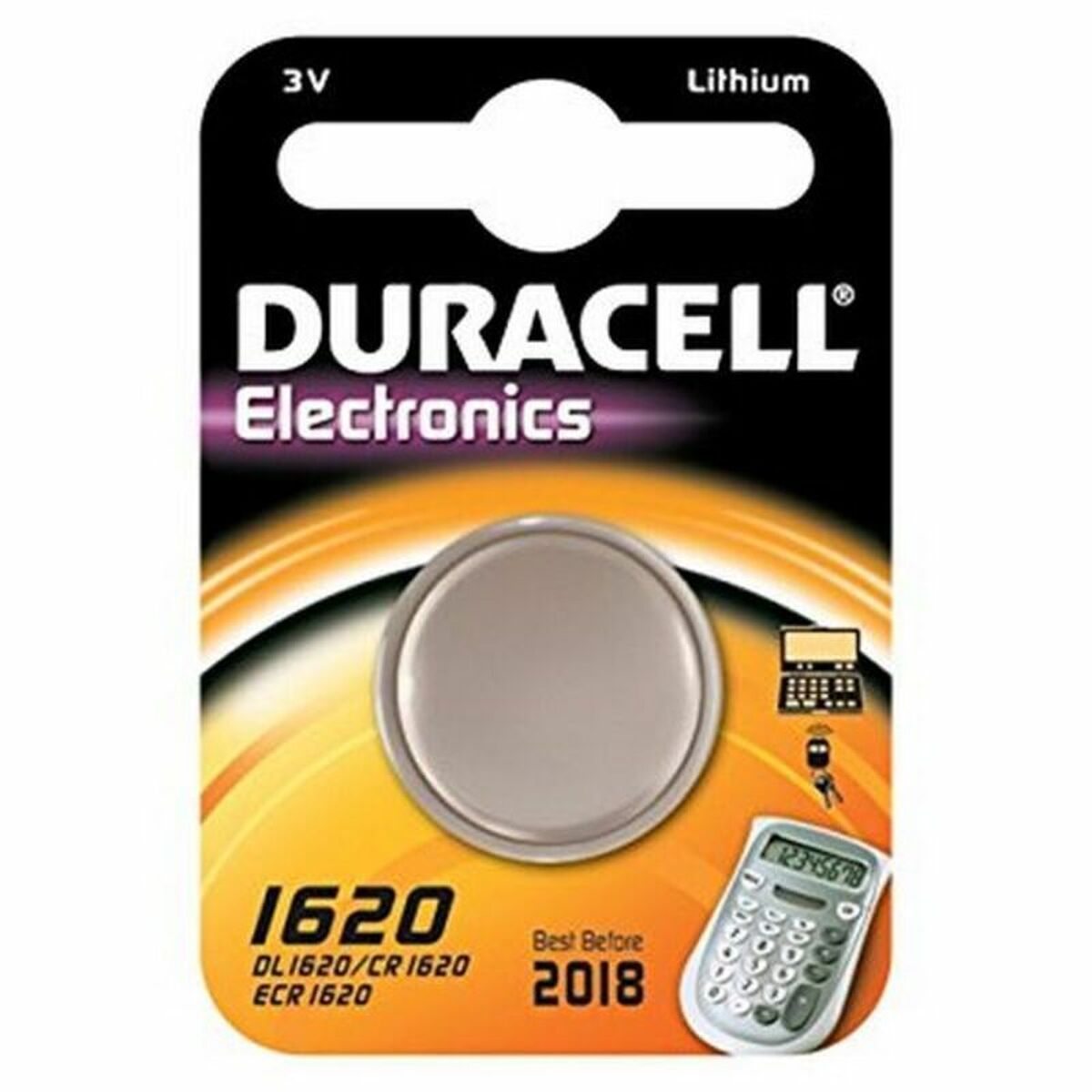 Batteria a Bottone a Litio DURACELL CR1620 3V