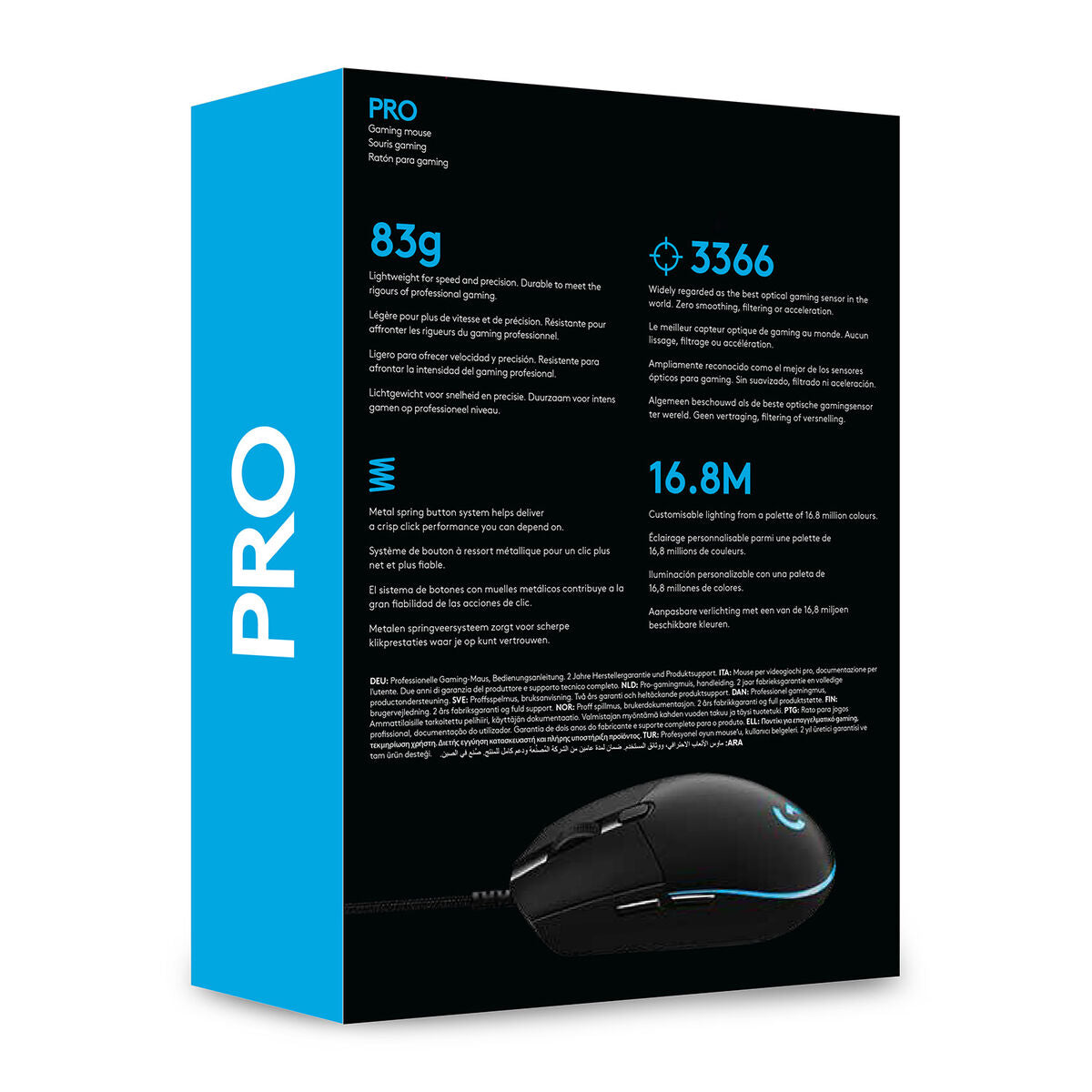 Mouse Gaming Logitech PRO Nero