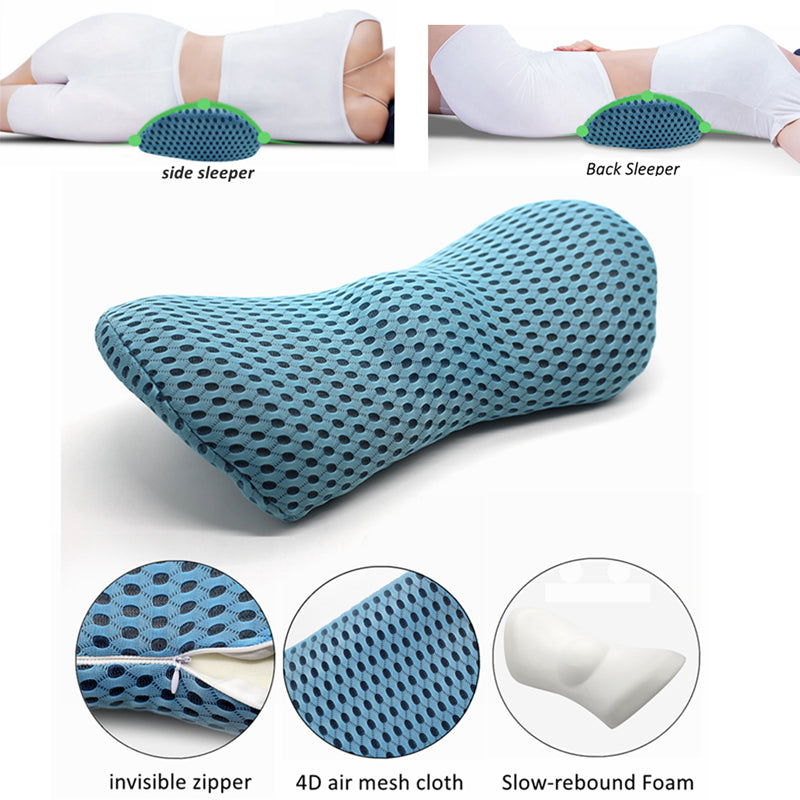 Lumbar Support Pillow for Side Sleepers Pregnancy Relieve Hip Coccyx Sciatica Pain Car Chair Back Waist Cushion Car Seat