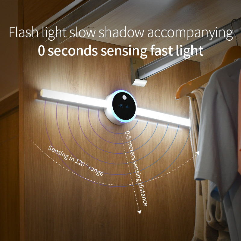 Luce intelligente dell'armadio luce del sensore di temporizzazione dell'orologio luce dell'armadio a LED mobile luce dell'interruttore di spazzata manuale