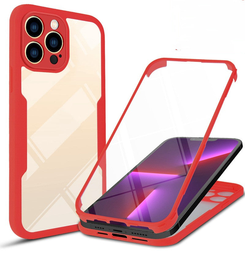 Front and back protective case cover for cell phone