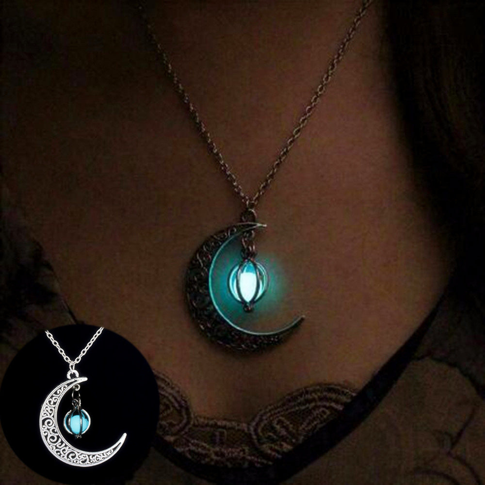 Incandescente pietra luna naturale guarigione collana donne regalo fascino luminoso ciondolo collana gioielli