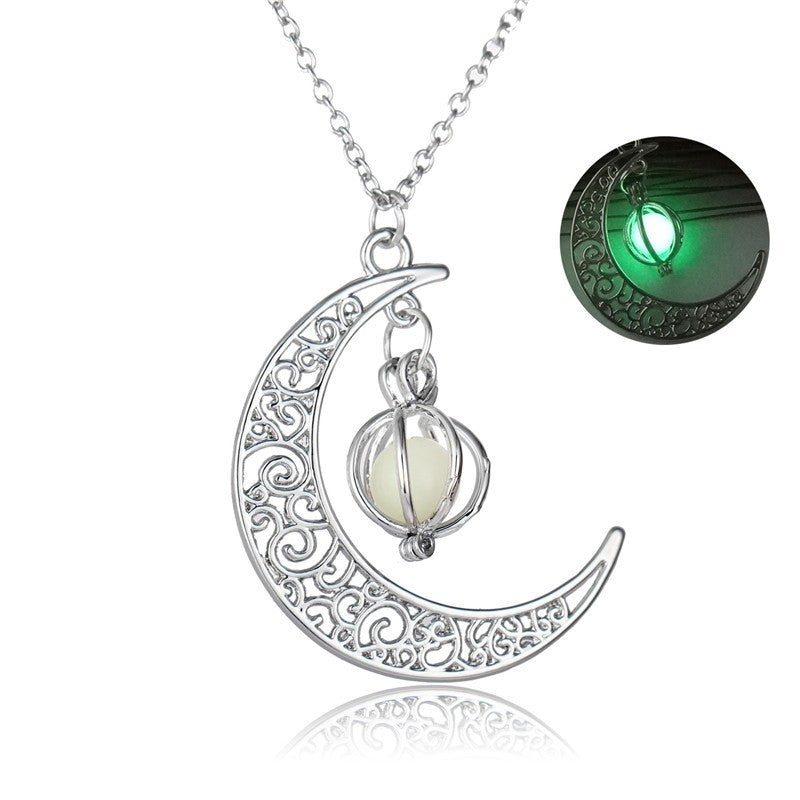 Incandescente pietra luna naturale guarigione collana donne regalo fascino luminoso ciondolo collana gioielli