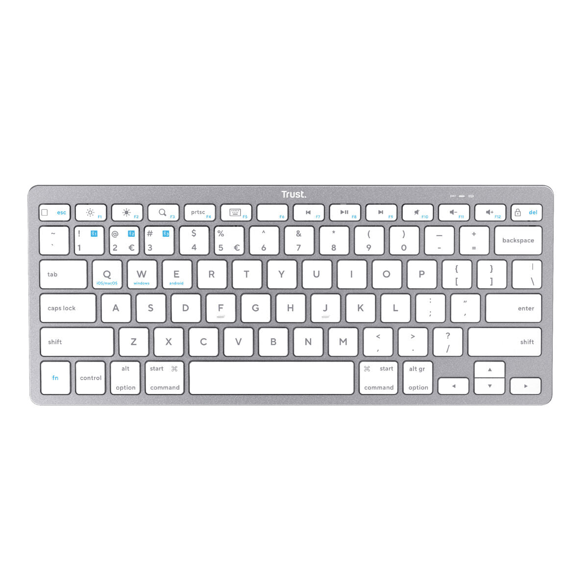 Bluetooth Keyboard Trust 24907 Silver Portuguese