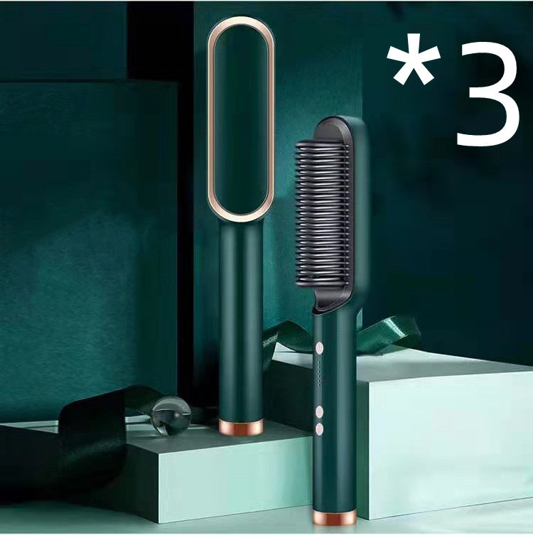 Nuova piastra per capelli 2 in 1, pettine caldo, arricciacapelli a ioni negativi, spazzola per capelli elettrica a doppio scopo