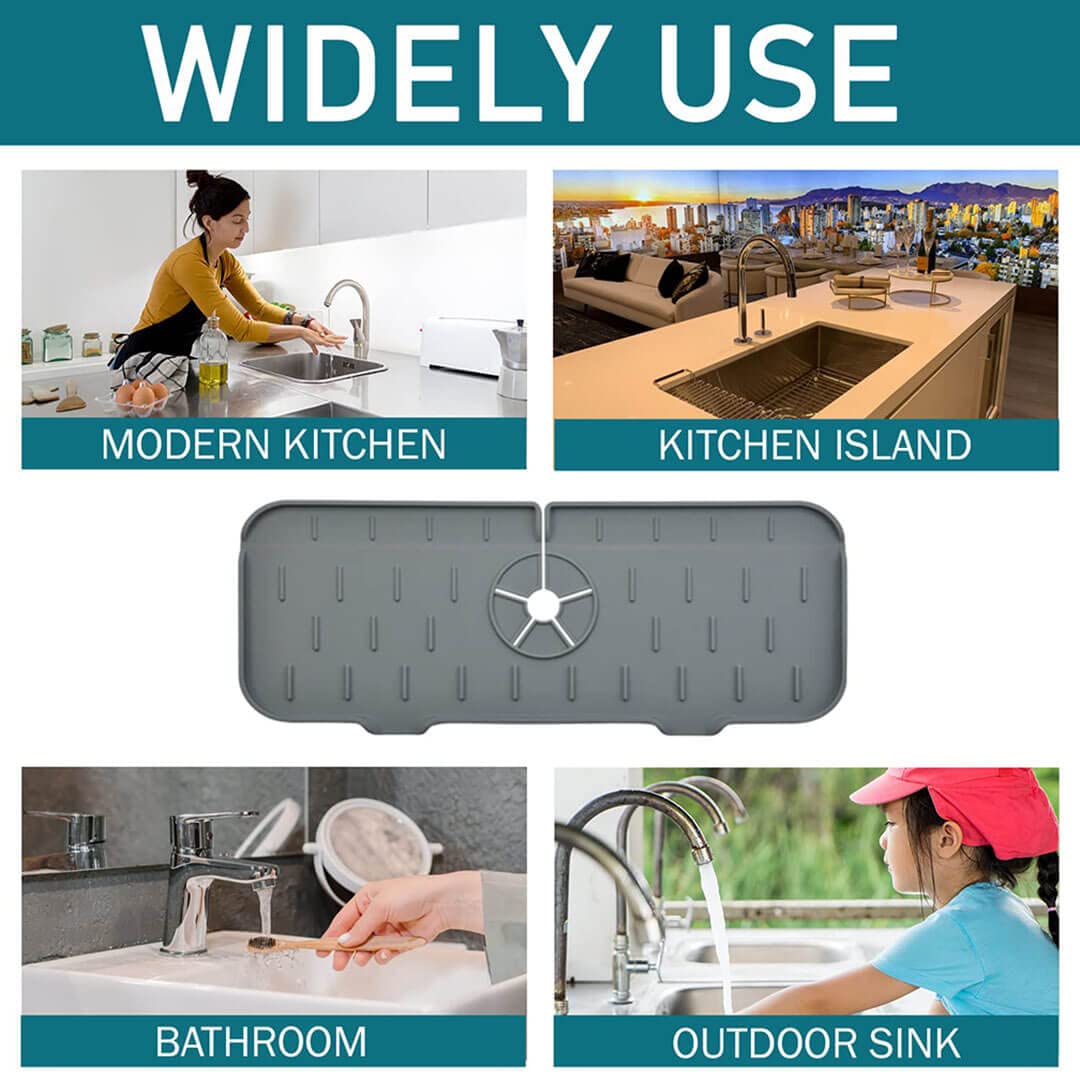 Rubinetto in silicone da cucina Tappetino assorbente Lavello Paraspruzzi Rubinetto in silicone Cattura schizzi Protezione controsoffitto per gadget da cucina bagno