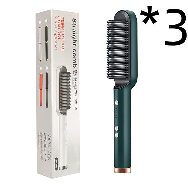 Nuova piastra per capelli 2 in 1, pettine caldo, arricciacapelli a ioni negativi, spazzola per capelli elettrica a doppio scopo
