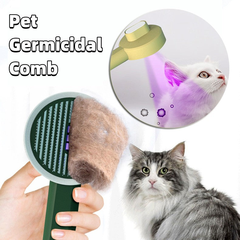 Pet Germicidal Sterilizing Comb Automatic Dog Cat Hair Removal Brush Usb Rechargeable Floating Beauty Comb Grooming Tool 