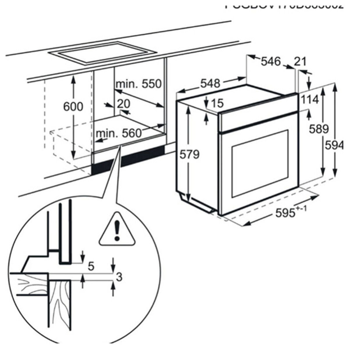 Pyrolytic Oven Aeg BPS351120M 71 L 3000W A+