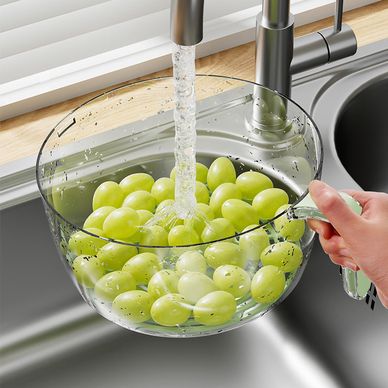 Bacino di drenaggio multifunzionale per cucina domestica Cestino per il lavaggio della frutta del riso Lavaggio del cesto della verdura Gadget da cucina multifunzione