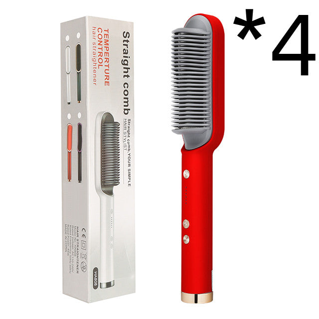 Nuova piastra per capelli 2 in 1, pettine caldo, arricciacapelli a ioni negativi, spazzola per capelli elettrica a doppio scopo