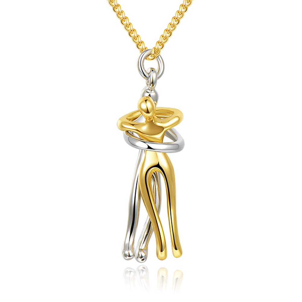 Love Hug Collana Unisex Uomo Donna Coppia Gioielli Semplice Temperamento Clavicola Catena Regalo Amante di San Valentino