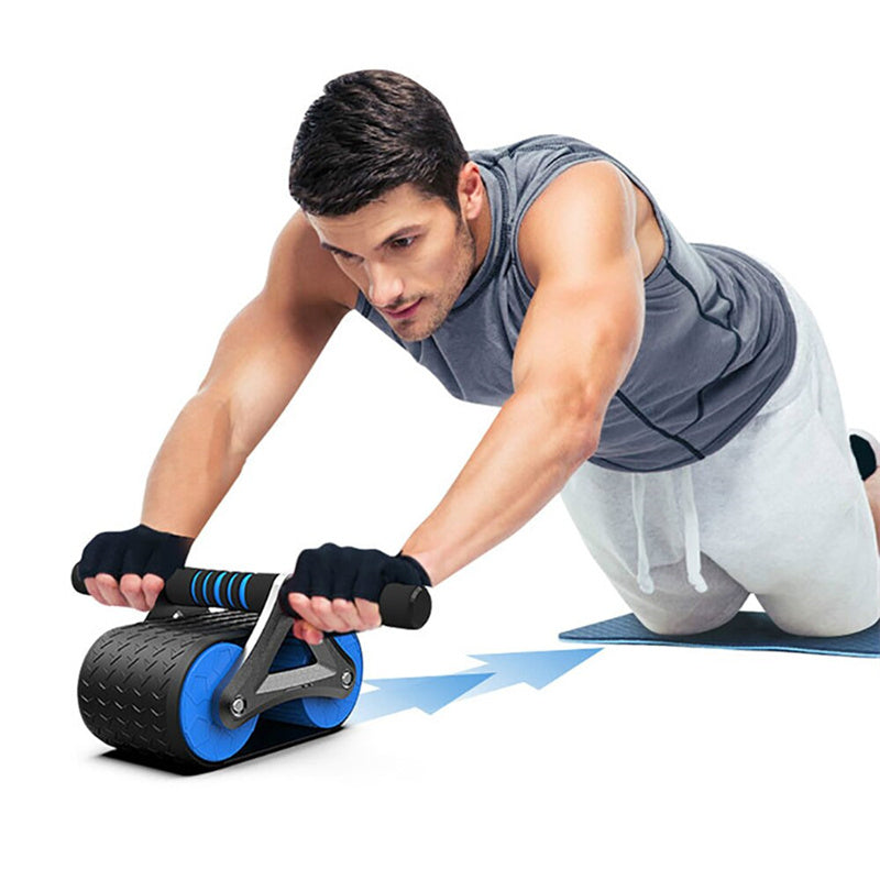 Esercitatore addominale a doppia ruota Donna Uomo Rimbalzo automatico Ruota addominale Rullo Vita Allenatore Palestra Sport Dispositivi per esercizi a casa