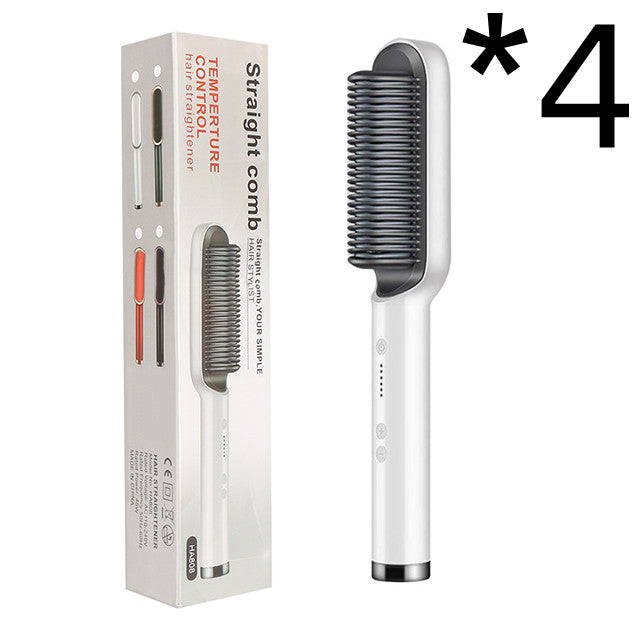 Nuova piastra per capelli 2 in 1, pettine caldo, arricciacapelli a ioni negativi, spazzola per capelli elettrica a doppio scopo