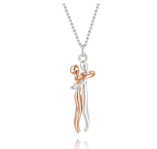 Love Hug Collana Unisex Uomo Donna Coppia Gioielli Semplice Temperamento Clavicola Catena Regalo Amante di San Valentino