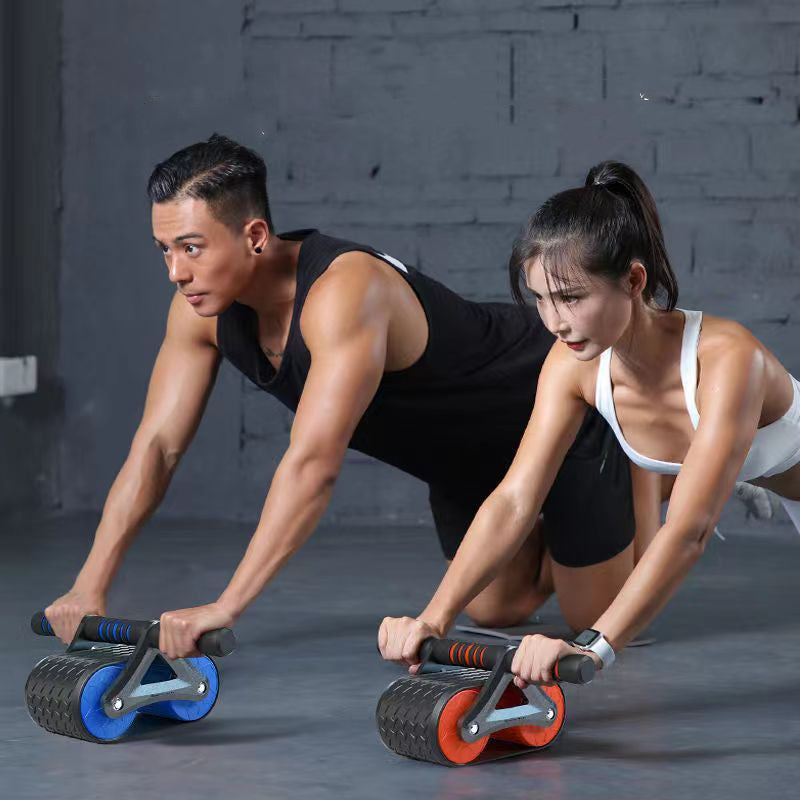 Esercitatore addominale a doppia ruota Donna Uomo Rimbalzo automatico Ruota addominale Rullo Vita Allenatore Palestra Sport Dispositivi per esercizi a casa
