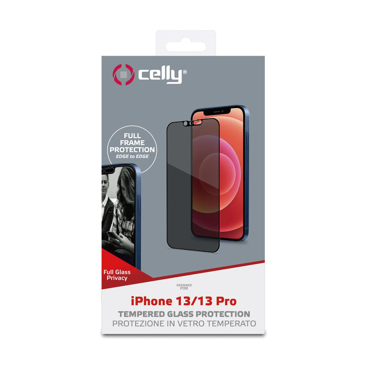Protettore Schermo per Cellulare Celly PRIVACYF1007BK iPhone 13, 13 Pro