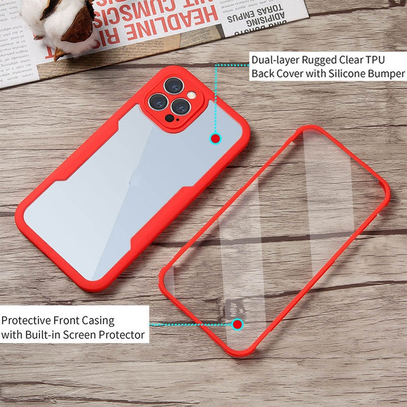 Front and back protective case cover for cell phone