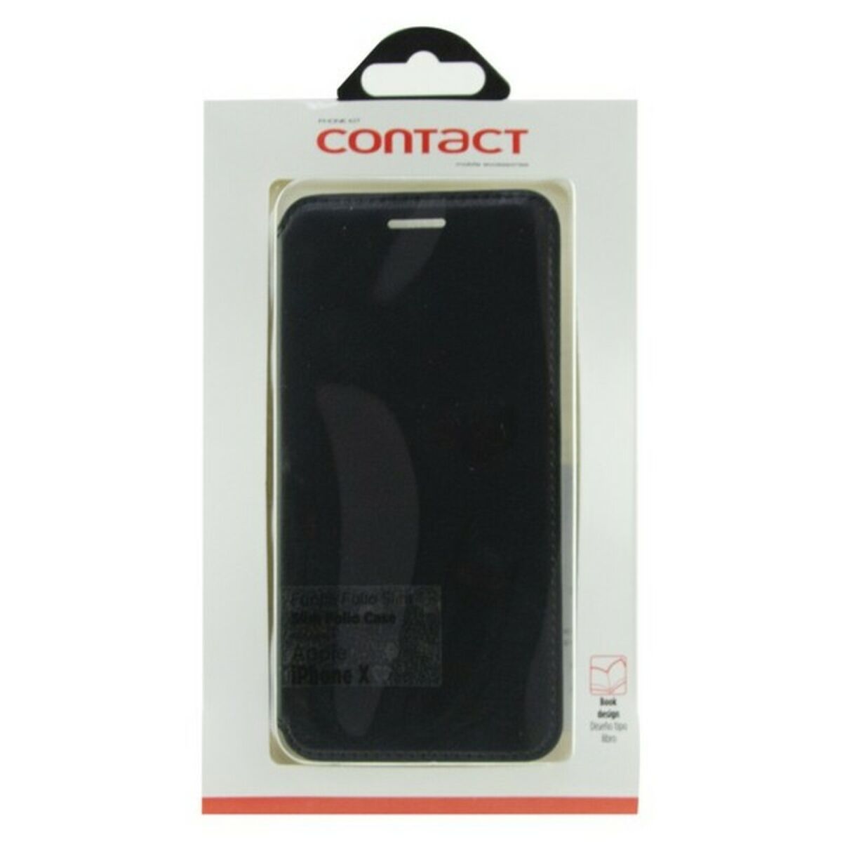 Custodia con Copertura per Cellulare Iphone X Contact Slim Nero Tessile Policarbonato