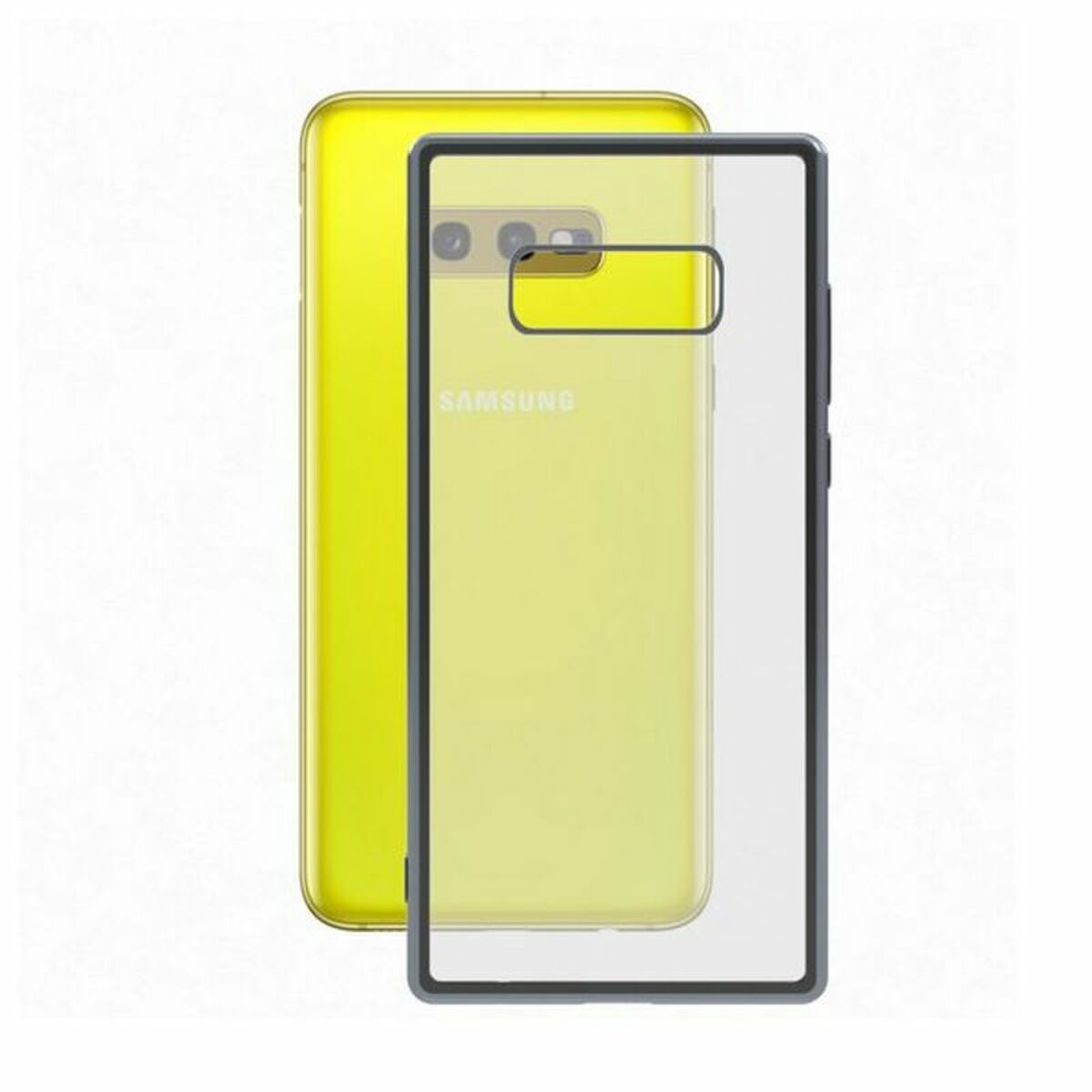 Custodia per Cellulare Samsung Galaxy S10e KSIX Flex Metal TPU Trasparente Grigio Metallizzato