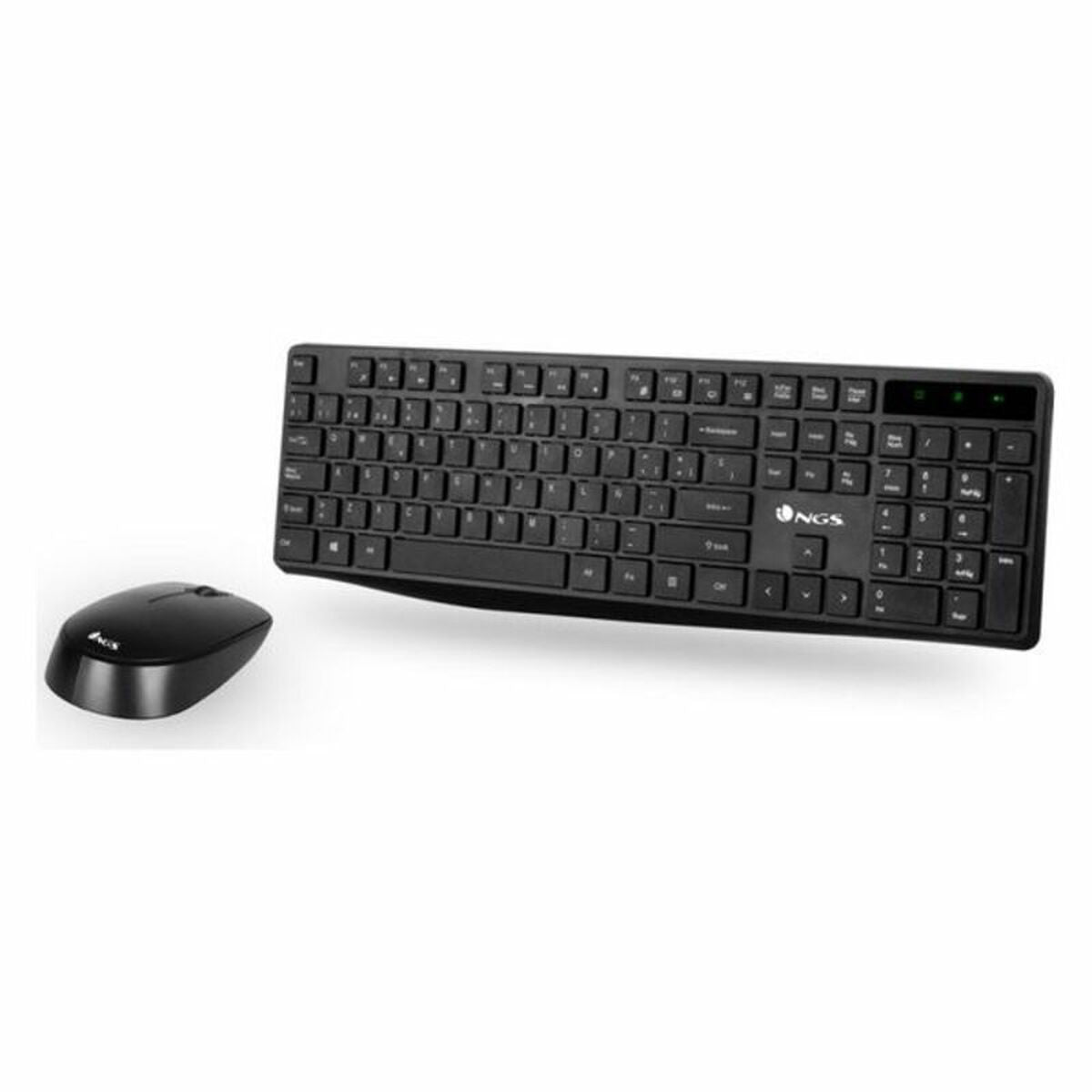 Tastiera e Mouse Wireless NGS Allure Kit 1200 dpi 2.4 GHz Nero