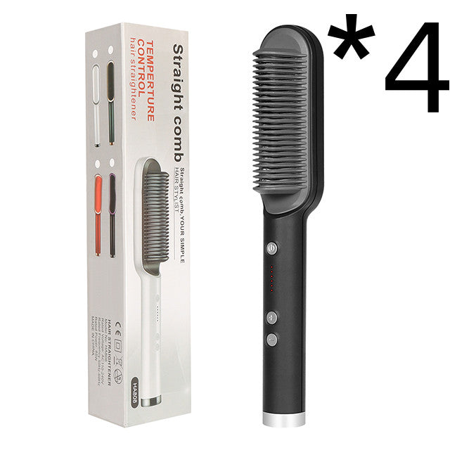 Nuova piastra per capelli 2 in 1, pettine caldo, arricciacapelli a ioni negativi, spazzola per capelli elettrica a doppio scopo
