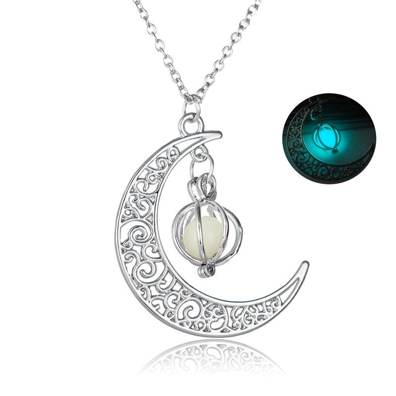 Incandescente pietra luna naturale guarigione collana donne regalo fascino luminoso ciondolo collana gioielli